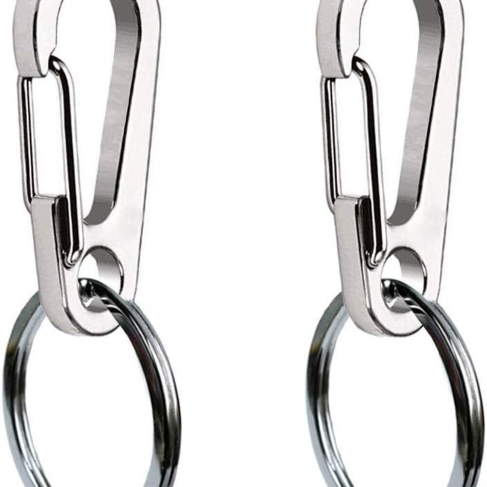 2 Pack Dog Tag Clips, Stainless Steel Heavy Duty Quick Clips Pet ID Tag Holder f